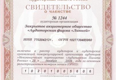 Свидетельство СРО НП "АПР" №1244
